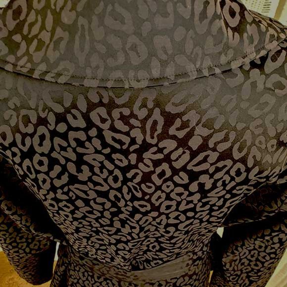 CYNTHIA ROWLEY Cheetah Print Belted Jacket -L - Picture 4 of 5